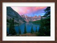 Framed Lake Moraine at Dawn, Banff National Park, Alberta, Canada