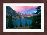 Framed Lake Moraine at Dawn, Banff National Park, Alberta, Canada