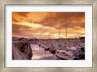 Framed Boats at Sunset, Comox Harbor, British Columbia