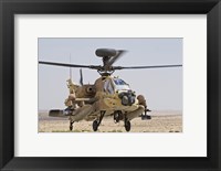 Framed AH-64D Saraf attack helicopter of the Israeli Air Force