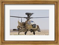 Framed AH-64D Saraf attack helicopter of the Israeli Air Force