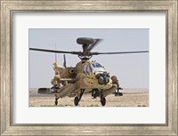 Framed AH-64D Saraf attack helicopter of the Israeli Air Force
