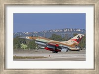 Framed F-16A Netz of the Israeli Air Force landing at Ramat David Air Force Base