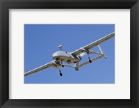 Framed IAI Heron unmanned aerial vehicle in flight over Israel