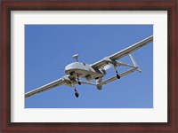 Framed IAI Heron unmanned aerial vehicle in flight over Israel