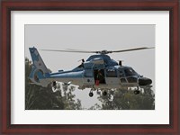 Framed AS-565 Atalef of the Israeli Air Force in a rescue demonstration