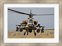 Framed AH-64A Peten attack helicopter