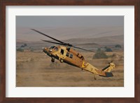 Framed UH-60L Yanshuf helicopter of the Israeli Air Force