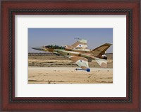 Framed F-16I Sufa of the Israeli Air Force taking off from Ramon Air Base