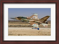 Framed F-16I Sufa of the Israeli Air Force taking off from Ramon Air Base