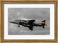 Framed Hawker Harrier V/STOL aircraft of the Royal Air Force