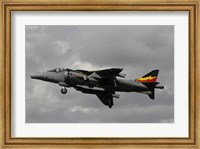 Framed Hawker Harrier V/STOL aircraft of the Royal Air Force
