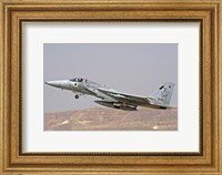 Framed F-15C Baz of the Israeli Air Force takes off from Ovda Air Force Base