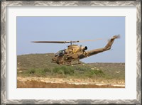 Framed AH-1S Tzefa attack helicopter of the Israeli Air Force