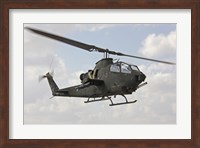 Framed AH-1S Tzefa attack helicopter of the Israeli Air Force