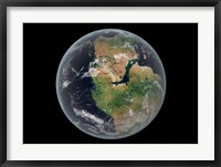 Framed Western hemisphere of the Earth during the Early Jurassic period