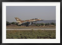 Framed F-16D Barak of the Israeli Air Force taking off