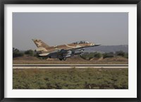 Framed F-16D Barak of the Israeli Air Force taking off