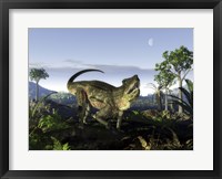 Framed archosaur of the genus Postosuchus wanders in a prehistoric landscape