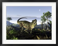 Framed archosaur of the genus Postosuchus wanders in a prehistoric landscape
