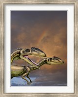 Framed Zupaysaurus rougieri, a theropod dinosaur of the Jurassic Period