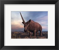 Framed Elasmotherium grazing