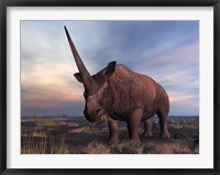 Framed Elasmotherium grazing
