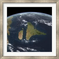 Framed View of the Indian subcontinent during the Late Cretaceous period