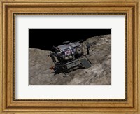 Framed manned Asteroid Lander on the surface of an asteroid