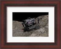 Framed manned Asteroid Lander on the surface of an asteroid