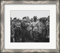 Framed General Dwight D Eisenhower with Soldiers of the 101st Airborne Division