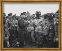 Framed General Dwight D Eisenhower with Soldiers of the 101st Airborne Division