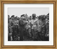 Framed General Dwight D Eisenhower with Soldiers of the 101st Airborne Division