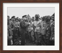 Framed General Dwight D Eisenhower with Soldiers of the 101st Airborne Division