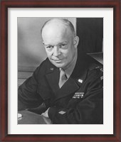 Framed WWII Photo of General Dwight D Eisenhower