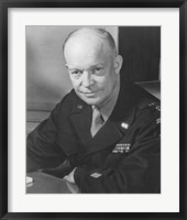 Framed WWII Photo of General Dwight D Eisenhower