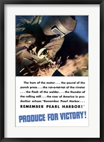 Framed Produce for Victory - Remember Pearl Harbor