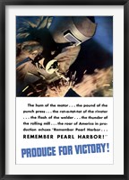 Framed Produce for Victory - Remember Pearl Harbor