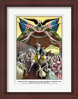 Framed General George Washington on Horseback (color)