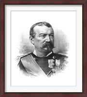 Framed General Philip Sheridan (black & white portrait)