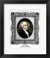 Framed President John Adams (color portrait)