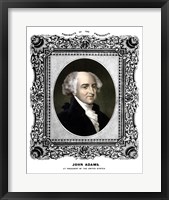 Framed President John Adams (color portrait)