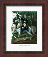 Framed General Andrew Jackson on Horseback (color)