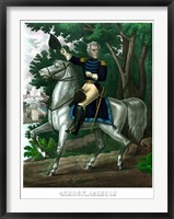 Framed General Andrew Jackson on Horseback (color)