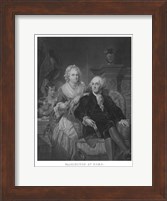 Framed President George Washington and His Family (black and white portrait)