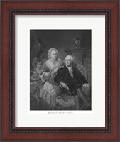 Framed President George Washington and His Family (black and white portrait)