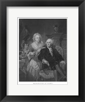 Framed President George Washington and His Family (black and white portrait)