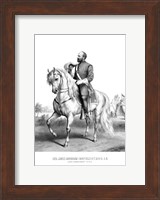 Framed President James Garfield on Horseback