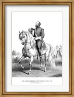 Framed President James Garfield on Horseback