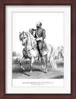 Framed President James Garfield on Horseback